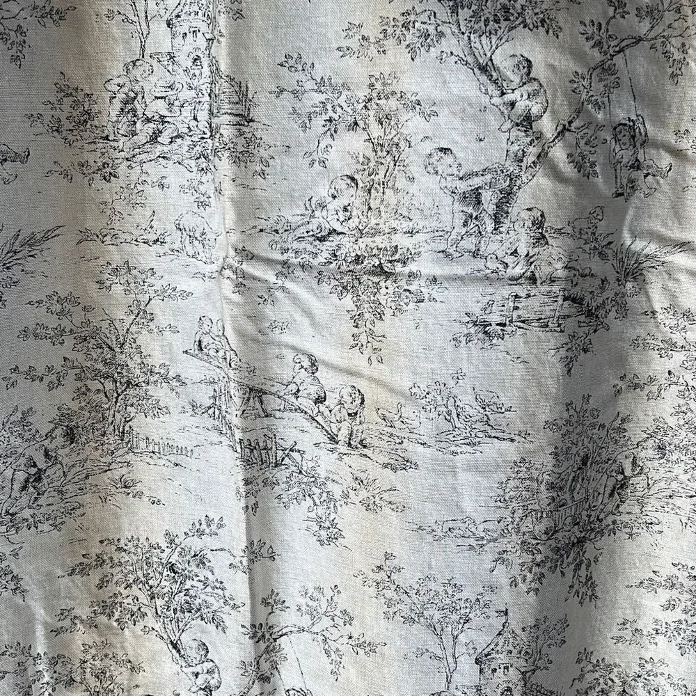 Bloom Craft Home Cotton 4 Piece Floral Curtain Panel Black White Size 41